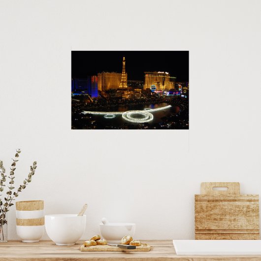 Springbrunnen am Streifen Poster (Küche)