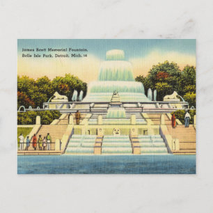 Springbrunnen, Belle Isle Park Detroit Michigan Postkarte