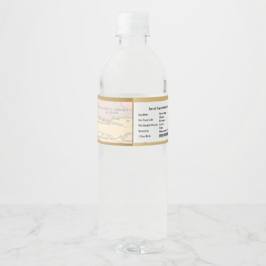 Springbrunnen der Jugend der alten Welt Wasserflas Wasserflaschenetikett (Rückseite)