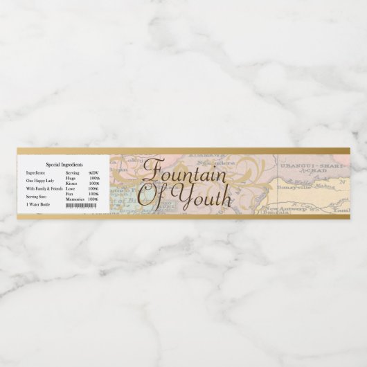 Springbrunnen der Jugend der alten Welt Wasserflas Wasserflaschenetikett (Einzelnes Label)