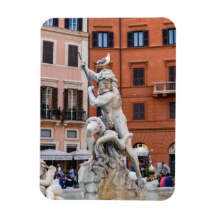 Springbrunnen des Neptun auf der Piazza Navona - R Magnet