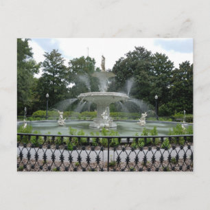 Springbrunnen im Forsyth Park Postkarte