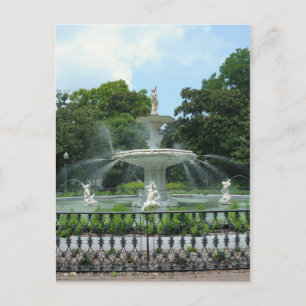 Springbrunnen im Forsyth Park Postkarte