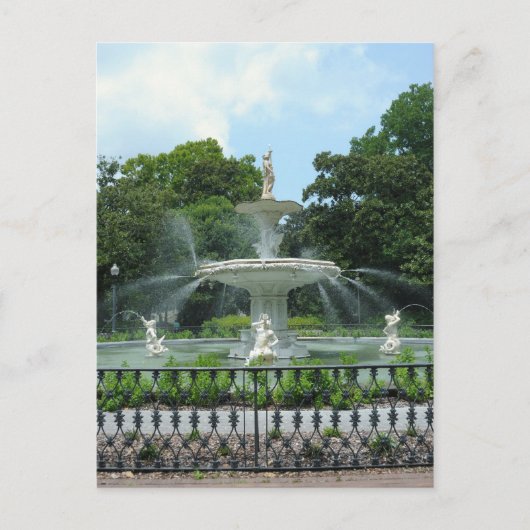 Springbrunnen im Forsyth Park Postkarte (Vorderseite)