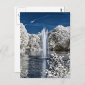 Springbrunnen in Infrarot Postkarte (Vorne/Hinten)