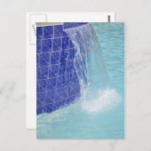 Springbrunnen mit blauen Fliesen Postkarte (Vorne/Hinten)