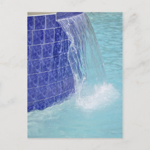 Springbrunnen mit blauen Fliesen Postkarte