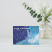 Springbrunnen mit blauen Kacheln im Freien Visitenkarte (Stehend Vorderseite)