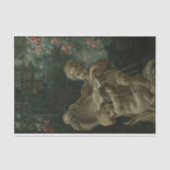 Springbrunnen mit zwei Kupiden, einer davon kniet Seidenpapier (Vorderseite)