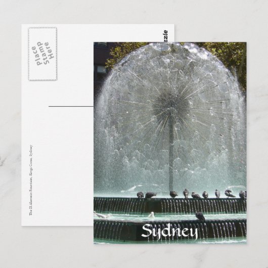 Springbrunnen Postkarte (Vorne/Hinten)