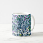 Springbrunnen und lila Blume Kaffeetasse (VorderseiteRechts)