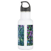 Springbrunnen und lila Blume Trinkflasche (Rückseite)