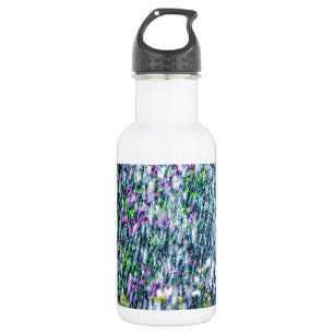 Springbrunnen und lila Blume Trinkflasche