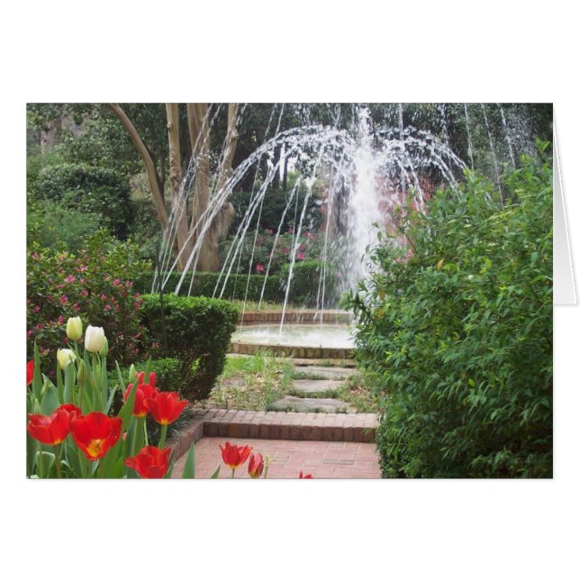Springbrunnen und Tulpenkarte (Vorderseite (Horizontal))