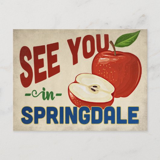 Springdale Arkansas Apple - Vintage Travel Postkarte (Vorderseite)