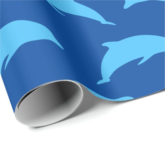 Springdolphin Halbtropfen Reflektionsmuster Geschenkpapier (Rolleneckpunkt)