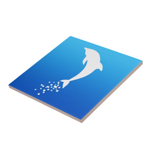 Springdolphin mit Blasen-Tile Fliese (Seite)