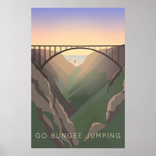 Springe mit dem Bungee-Seil Reiseplakat Poster (Vorne)