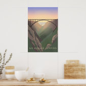 Springe mit dem Bungee-Seil Reiseplakat Poster (Küche)