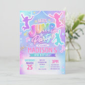 Springe Trampolin Pastell-Geburtstagseinladung Einladung (Stehend Vorderseite)