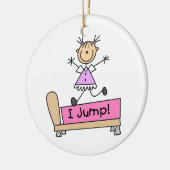 Springen auf das Strichmännchen-Girl Keramik Ornament (Links)