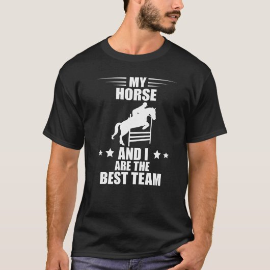 Springen Bester Team Englisch Pferd Show Jumping T-Shirt (Vorderseite)