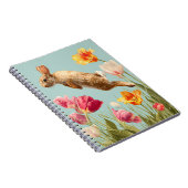 Springen Bunny Spring Tulip Wiese Kunst Notizblock (Rechte Seite)