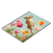 Springen Bunny Spring Tulip Wiese Kunst Notizblock (Linke Seite)