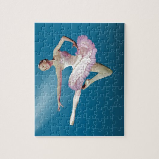 Springen der Ballerina auf Blau Puzzle (Vertikal)
