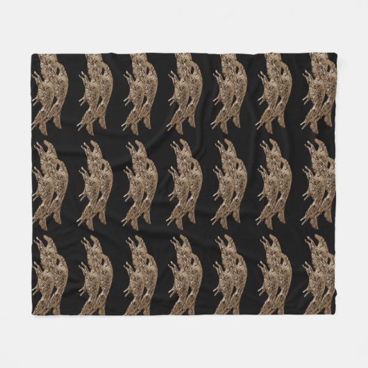 Springen der Borzoi-Fleece-Decke Fleecedecke (Vorderseite (Horizontal))