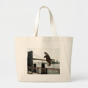 Springen der Brooklyn-Brücken-Tasche Jumbo Stoffbeutel