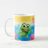 Springen der Frosch-Party-Name-Keramik-Tasse Kaffeetasse (Links)