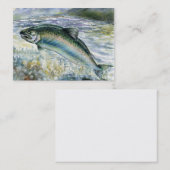 SPRINGEN der LACHSVisitenkarte-Schablone Visitenkarte (Vorne/Hinten)