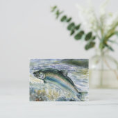 SPRINGEN der LACHSVisitenkarte-Schablone Visitenkarte (Stehend Vorderseite)