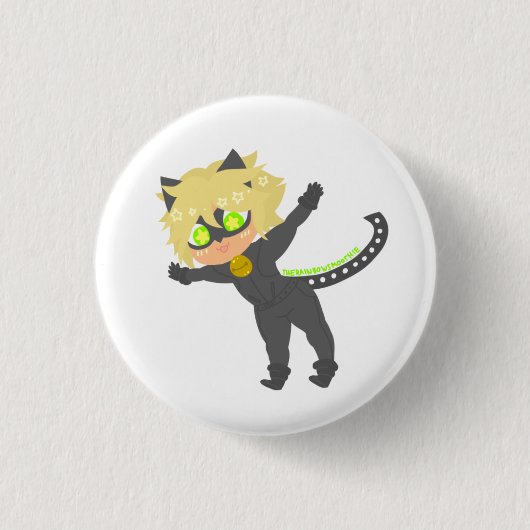 Springen des Chat-Noir Knopfes Button (Vorderseite)