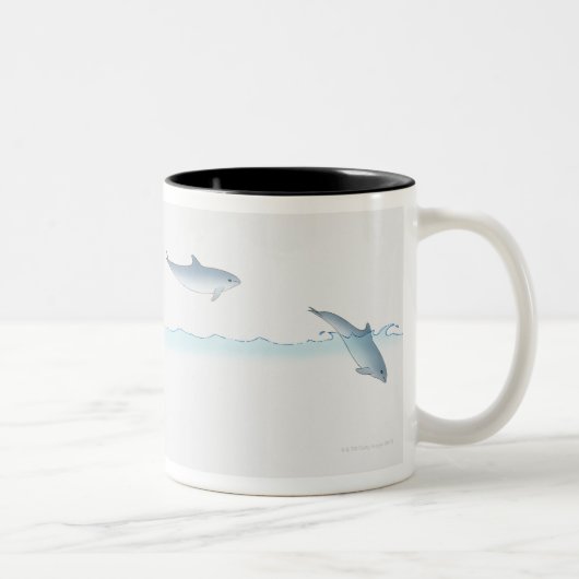 Springen des Delphins Zweifarbige Tasse (Rechts)