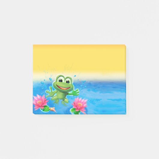 Springen des Frosch-Post-it-Zettelblockes Post-it Klebezettel (Vorderseite)