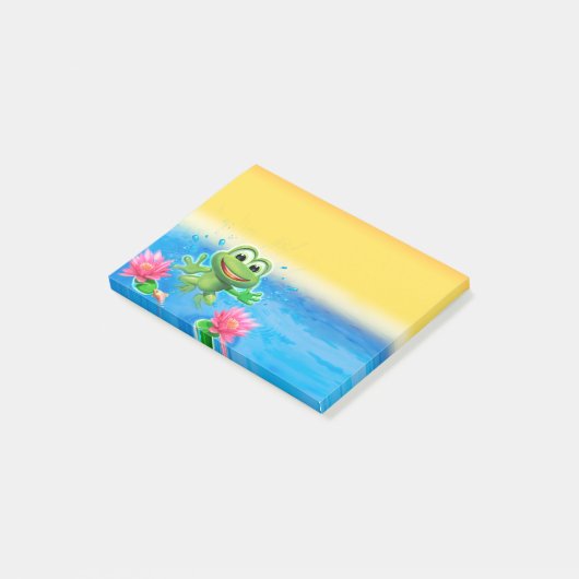 Springen des Frosch-Post-it-Zettelblockes Post-it Klebezettel (angewinkelt)