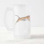 Springen des Tigers Mattglas Bierglas (Links)
