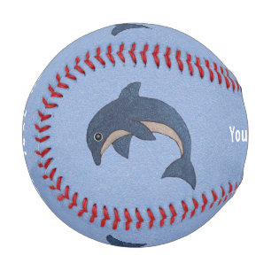 Springen dunkelblaue weiße Delphine mit wirren Aug Baseball