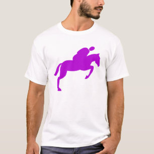 Springen eines Pferdes - Violett T-Shirt