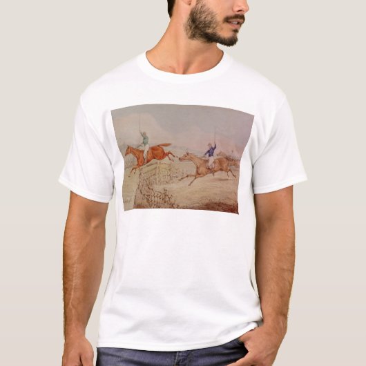 Springen eines Zauns T-Shirt (Vorderseite)
