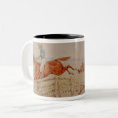 Springen eines Zauns Zweifarbige Tasse (Vorderseite Links)