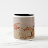 Springen eines Zauns Zweifarbige Tasse (Mittel)