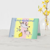 Springen für Freude Karte (Gelbe Blume)