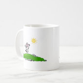 Springen für Freude-Kuh auf Gras Kaffeetasse (Vorderseite Links)