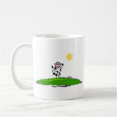 Springen für Freude-Kuh auf Gras Kaffeetasse (Links)