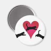 Springen in das Herz Ihrer Katze Magnet (Vorderseite/Rückseite)