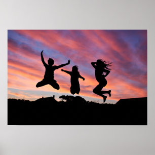 Springen in das Sunset-Poster Poster
