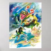 Springen in den regnerischen Tag Poster (Vorne)